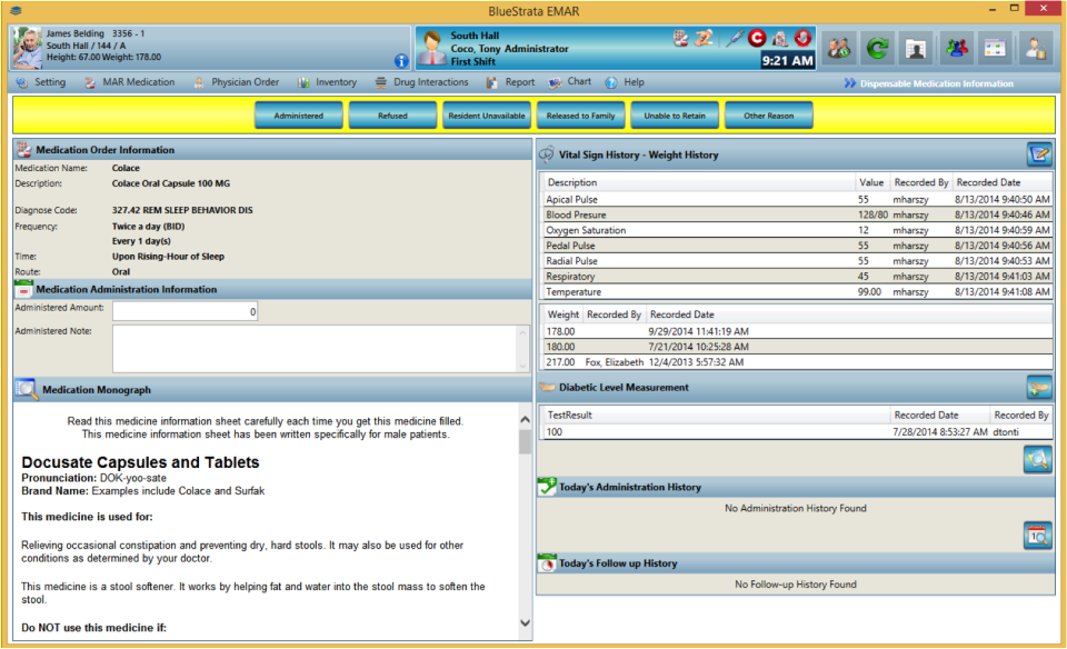 screenshot of BlueStrata EHR